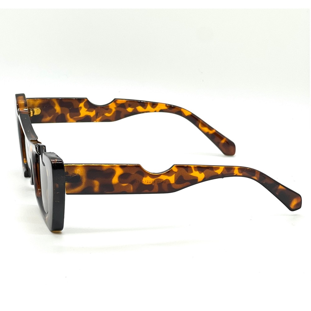 Statement Sunglasses Tortoise Brown Unique Cut Out Frame Fashion Shades‎ Lentes - Picture 4 of 4